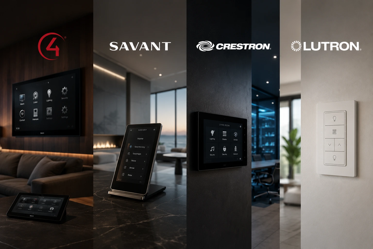 Control4 vs Savant vs Crestron vs Lutron — home automation platform comparison