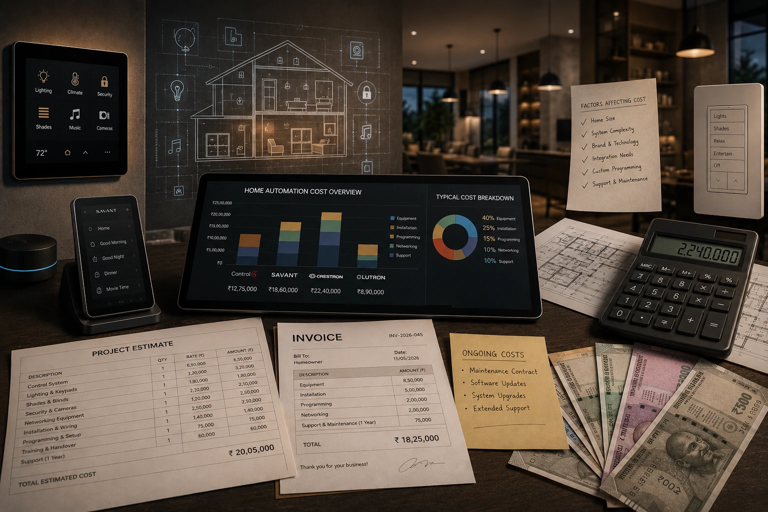 Home automation cost guide — a smart home living room in Bangalore
