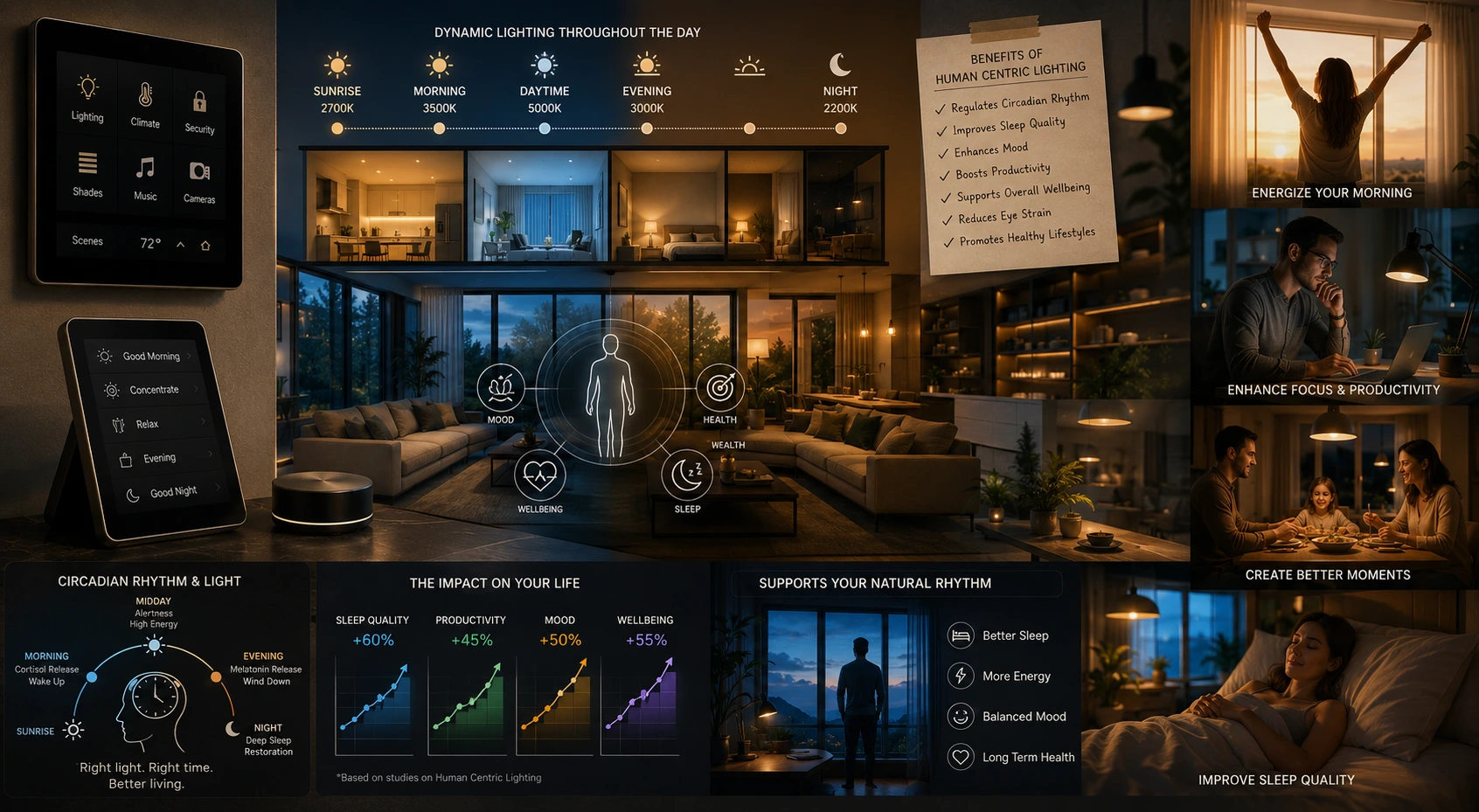 Human centric lighting colour temperature demonstration