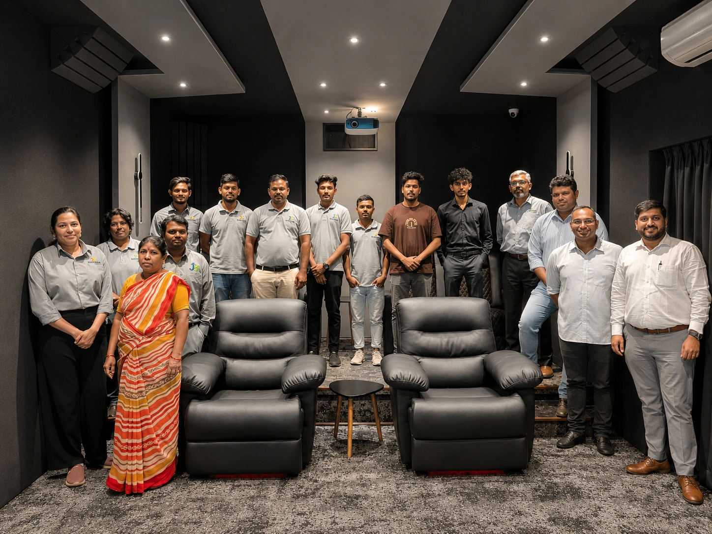 Auto-mate Solutions team at the Bapujinagar experience center, Bangalore — 2025